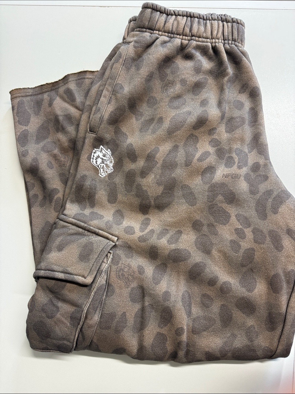 Darc Sport Wide Leg Pants in Brown Leopard Print